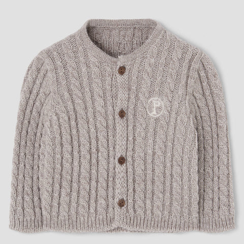 Popelin knitted jacket sand