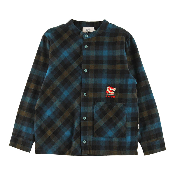 Loud Apparel Shirt Regular Fit, Front Pocket, Ice Skate Embroidery Motif Check