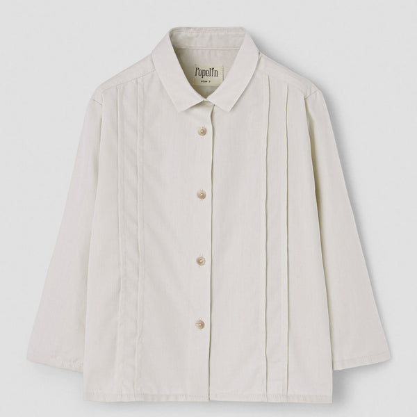 Popelin shirt off-white with casing || 22.1