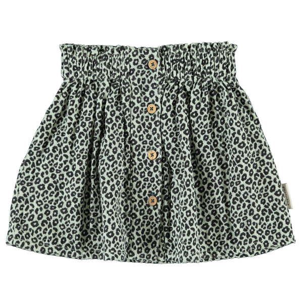 Piupiuchick Knee-Lenght Skirt | Mint Green W/ Animal Print