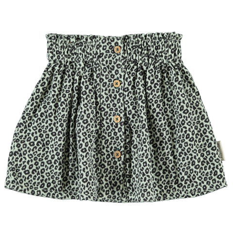Piupiuchick Knee-Lenght Skirt | Mint Green W/ Animal Print