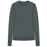 Coco Blanc Ribbed Crew Sweater Teal blue