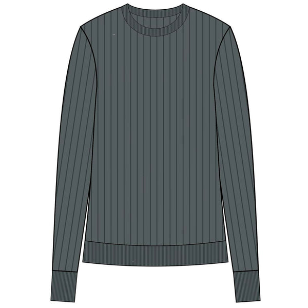 Coco Blanc Ribbed Crew Sweater Teal blue