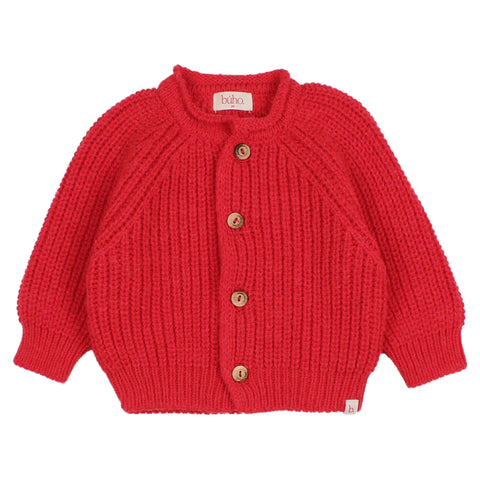 Buho BB Soft Knit Cardigan Poppy Red by Búho Barcelona