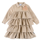 Loud Apparel Daffodil Dress Panelled Tan/Burnt Orange