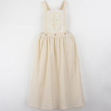 Popelin Off-White Midi Skirt With Embroidered Bid