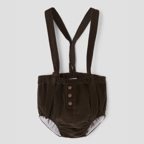 Popelin bloomer brown corduroy with removable straps || 25.3