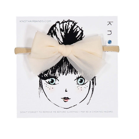Knot Hairbands Tulle Bow Band // Crème
