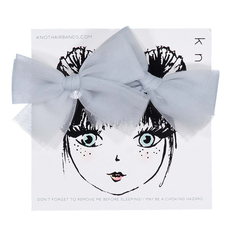 Knot Hairbands Tulle Bow Clip Set // Blue
