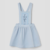 Popelin Blue Short Skirt With Embroidered Bid