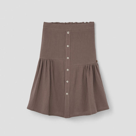 Popelin Brown Midi Skirt