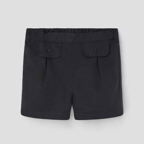 Popelin Black Shorts With Flaps