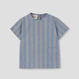Popelin Blue Striped Shirt With Pocket