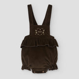 Popelin romper brown corduroy with frill || 5.3