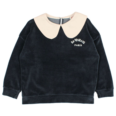Buho Velvet Sweatshirt Whale