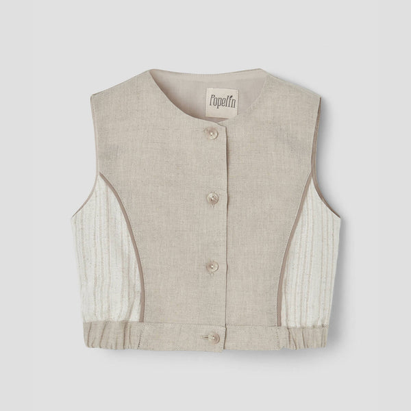 Popelin Silver Lurex Top With Side Panels