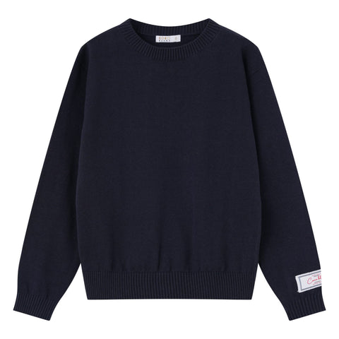 Coco Blanc Knit Crew Sweater Navy