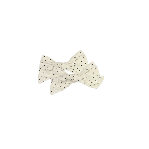 Knot Hairbands Pebble Bow Set // Black Dot