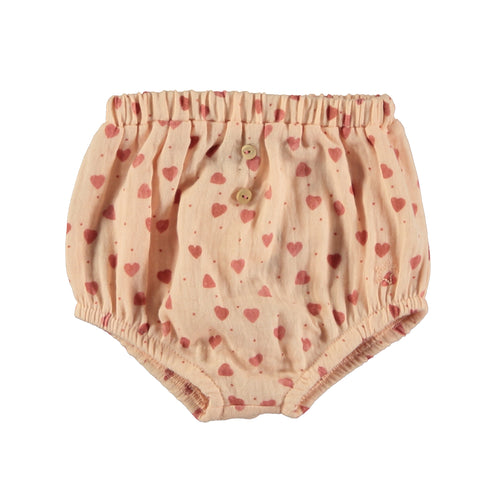 Tocoto Vintage Heart Print Baby Bloomer Pink