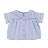 Piupiuchick Peter Pan Collar Shirt | Light Blue Soft Denim