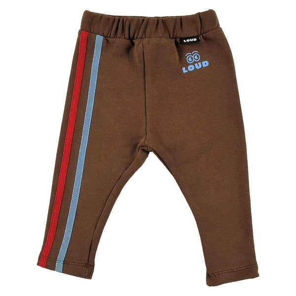 Loud Apparel Baby Leggings Regular Fit, 2 Tone Stripe Cott. Print Fondue Fudge