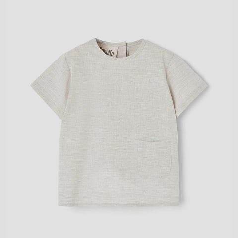 Popelin Grey Shirt With Pocket