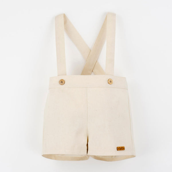 Popelin Off-White Shorts With Straps