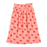 Piupiuchick Long Skirt | Pink W/ Red Bows