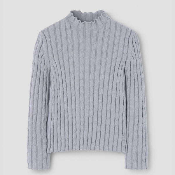 Popelin knitted sweater grey perkins neck || 18.3