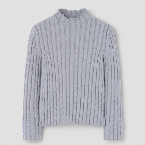 Popelin knitted sweater grey perkins neck || 18.3