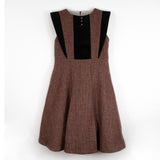 Popelin Burgundy Woollen Gusseted Dress