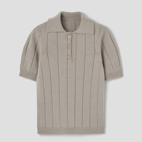 Popelin Beige Polo Shirt