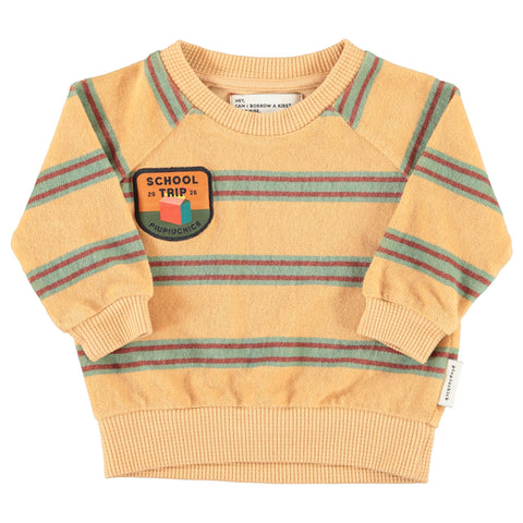 Piupiuchick Terry Cotton Sweatshirt | Sand W/ Double Stripes