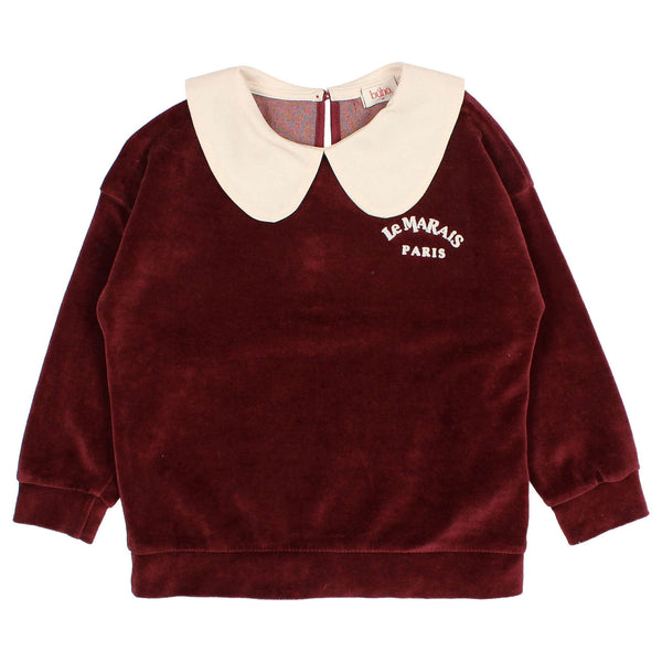 Buho Velvet Sweatshirt Pomegranate