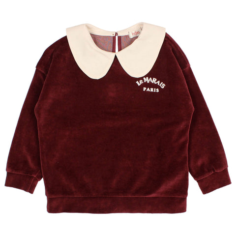 Buho Velvet Sweatshirt Pomegranate