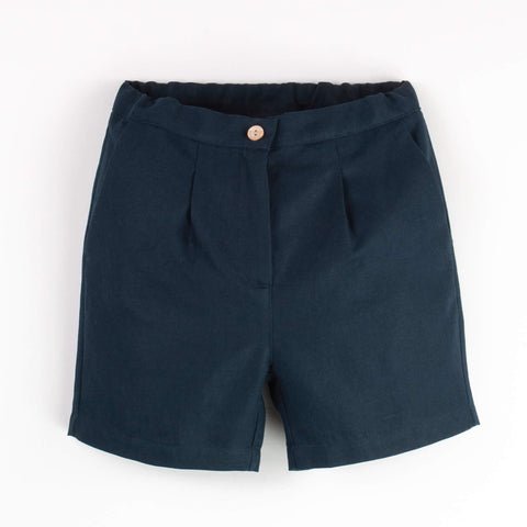 Popelin Navy Blue Chino-Style Shorts
