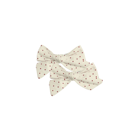 Knot Hairbands Pebble Bow Set // Red Dot