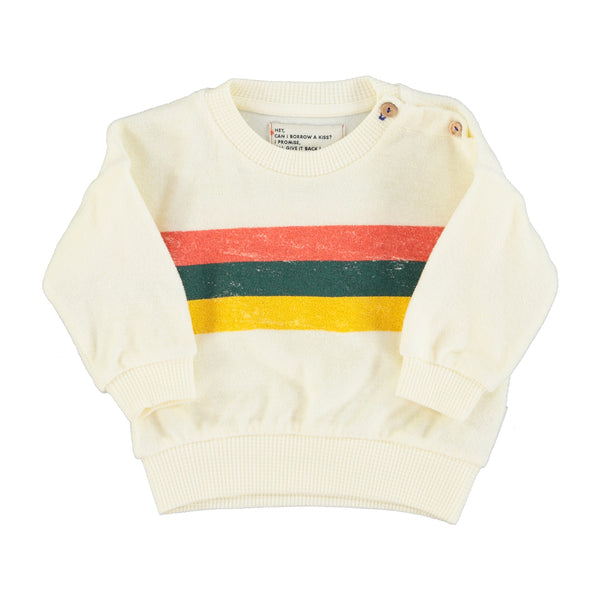 Piupiuchick Sweatshirt | Ecru W/ Multicolor Stripes Print