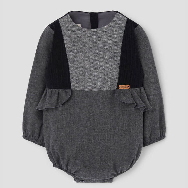 Popelin romper dark grey with side panels || 1.4