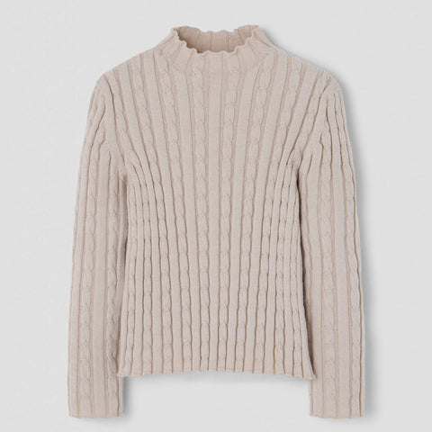 Popelin knitted sweater sand perkins neck || 18.1