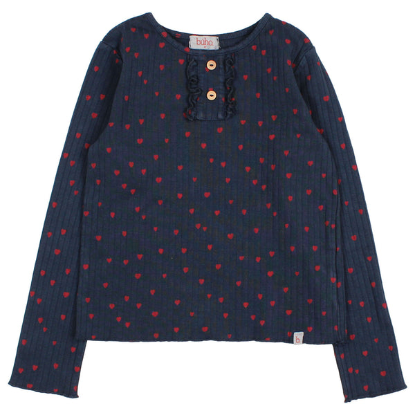 Buho Mini Cuore T-Shirt Navy