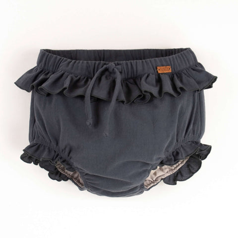 Popelin Navy Blue Culotte With Frills
