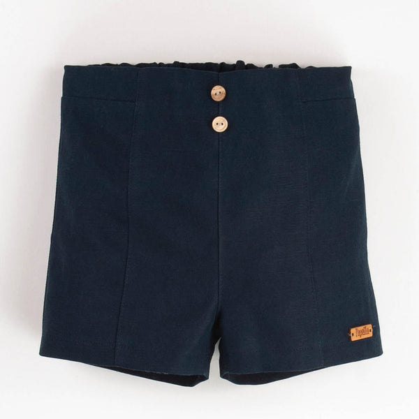 Popelin Navy Blue Shorts