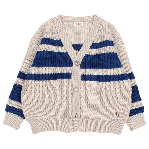 Buho Stripes Cardigan Marine