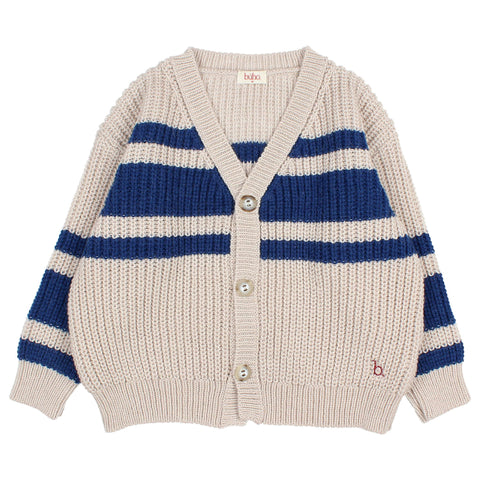 Buho Stripes Cardigan Marine