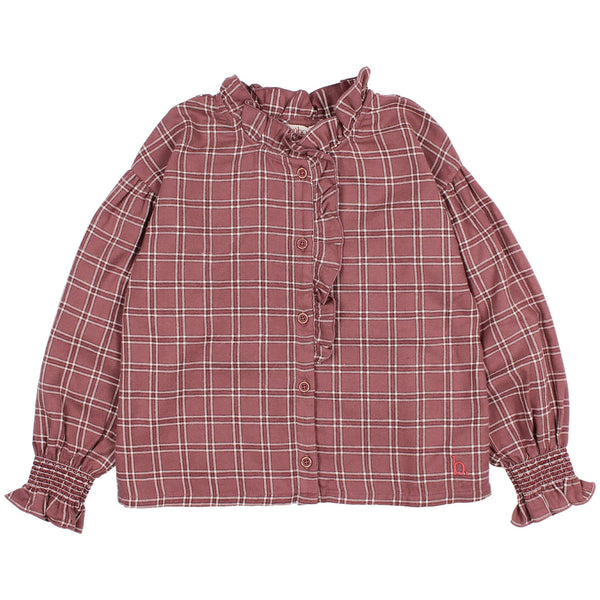 Buho Tartan Blouse Pomegranate