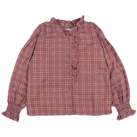Buho Tartan Blouse Pomegranate