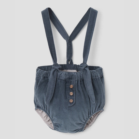 Popelin bloomer grey-blue corduroy with removable straps || 25.2
