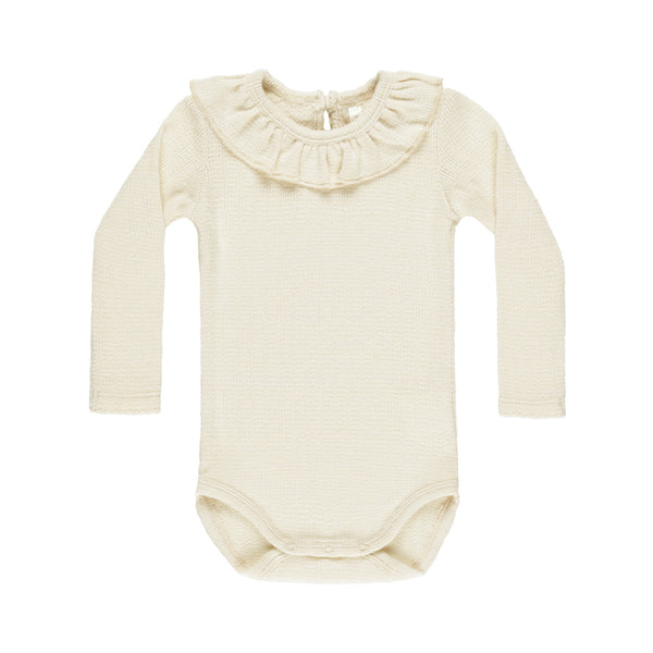 RYLEE & CRU RUFFLE COLLAR BODYSUIT || NATURAL