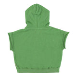 Piupiuchick Sleeveless Hooded Sweatshirt | Green W/ Multicolor "Camp" Print